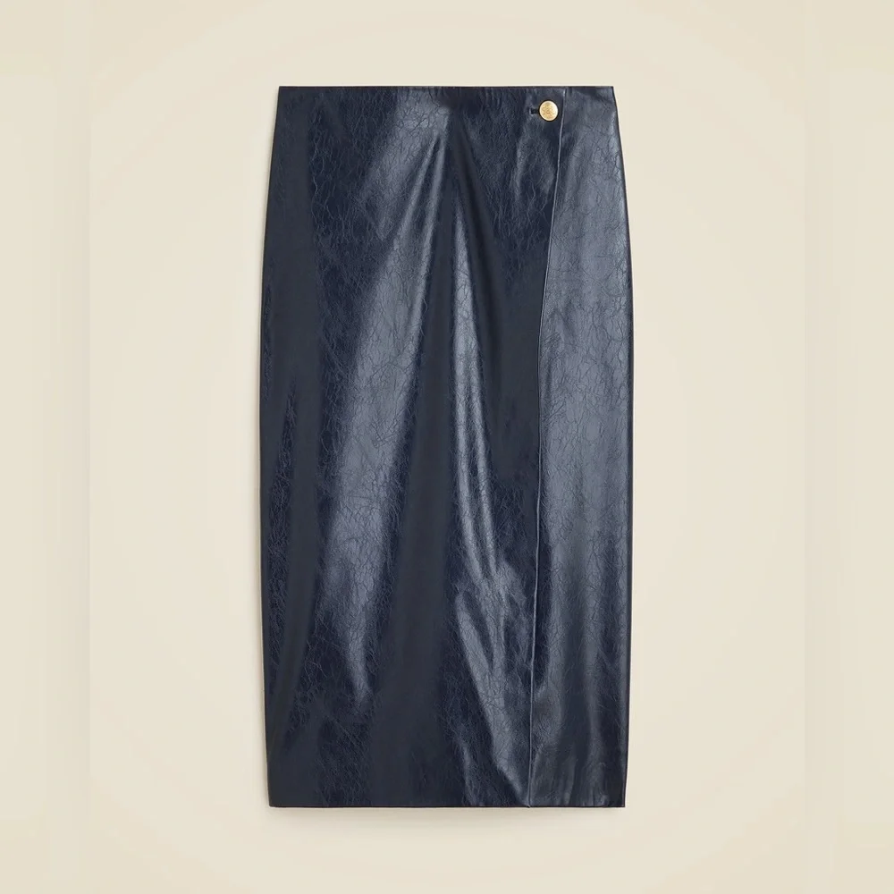J.Crew Collection wrap skirt in faux patent leather CF935